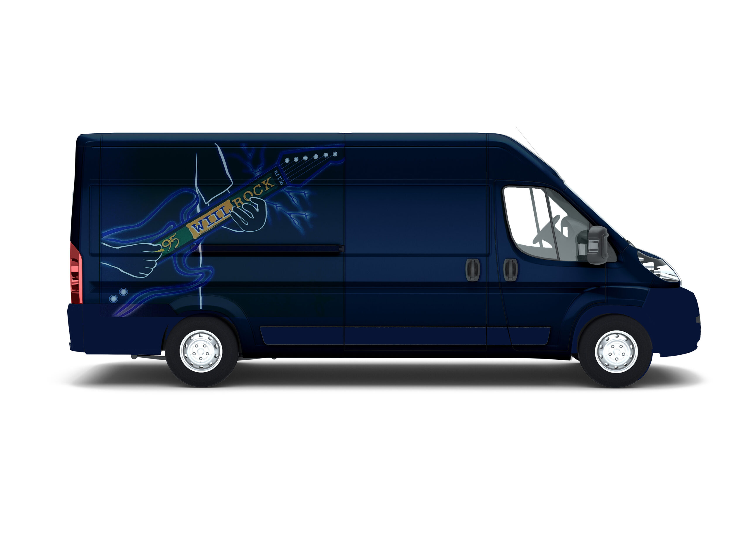 Winning design of local radio station contest. My design was placed on their event travel vans.